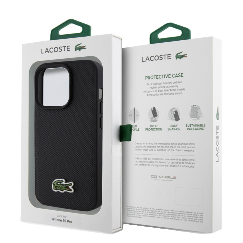 LACOSTE Mag Hard Case for iPhone 15 Pro - Black