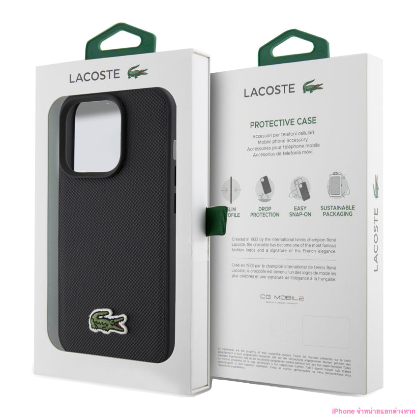 Lacoste Mag Hard Case for iPhone 15 Pro Max - Black