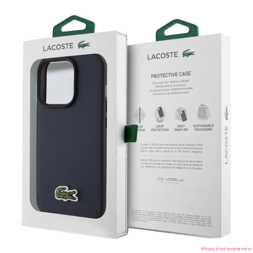 Lacoste Mag Hard Case for iPhone 15 Pro Max - Navy