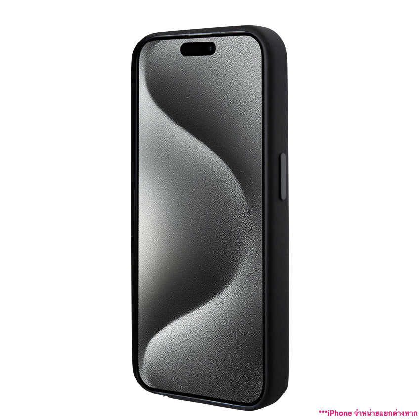 Mercedes Benz-Amg Mag Liquid Silicone White Logo for iPhone 15 Pro - Black
