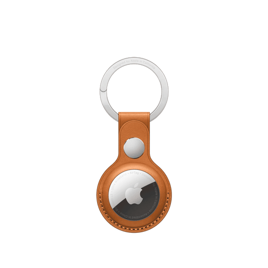 AirTag Leather Key Ring - Golden Brown