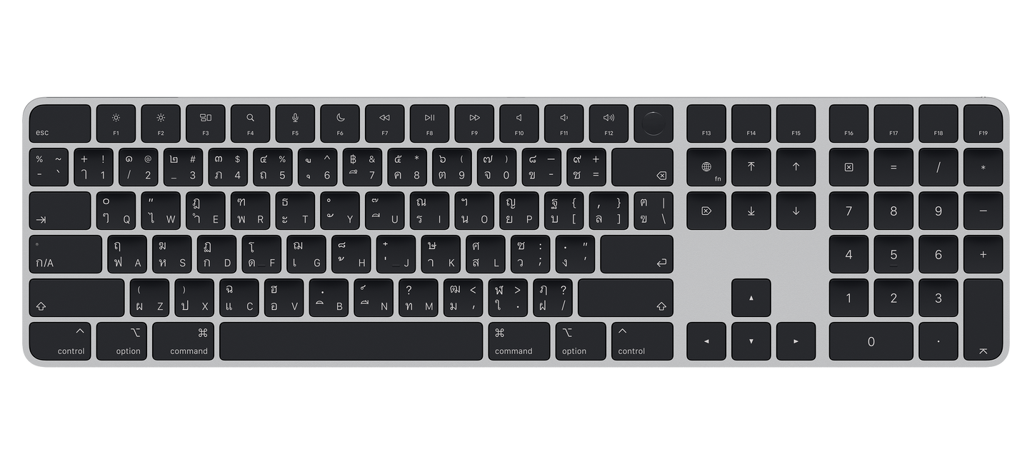 Magic Keyboard with Touch ID and Numeric Keypad for Mac models with Apple silicon - Thai - Black Keys