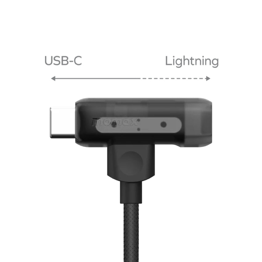 MOMAX 1-Link Flow Duo 2-in-1 USB-C to USB-C + Lightning (1.5m) Charging + Data Cable  (Braided - TPE + Nylon)