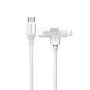 Momax 1-Link Flow Duo 2-in-1 USB-C to USB-C + Lightning (1.5m) Charging + Data Cable  (Braided - TPE + Nylon) - White