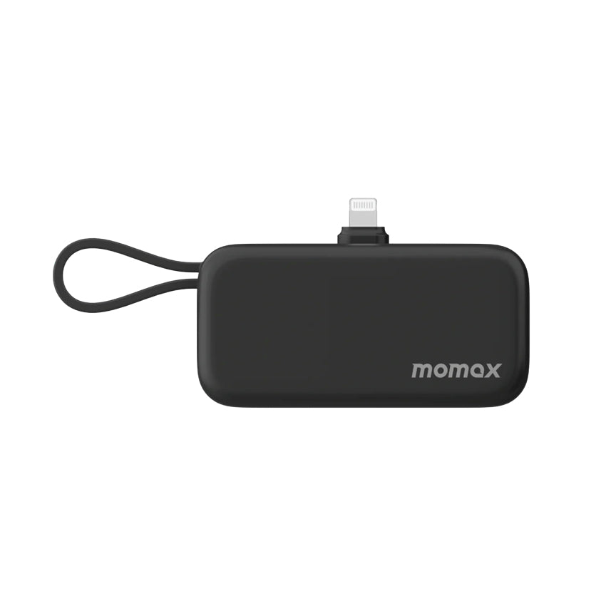 Momax 1-Power Mini 5000mAh Bulit-in foldable Lightning connector Battery pack (Black)