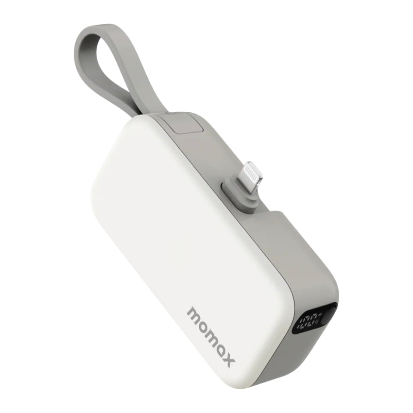 Momax 1-Power Mini 5000mAh Bulit-in foldable Lightning connector Battery pack (White)