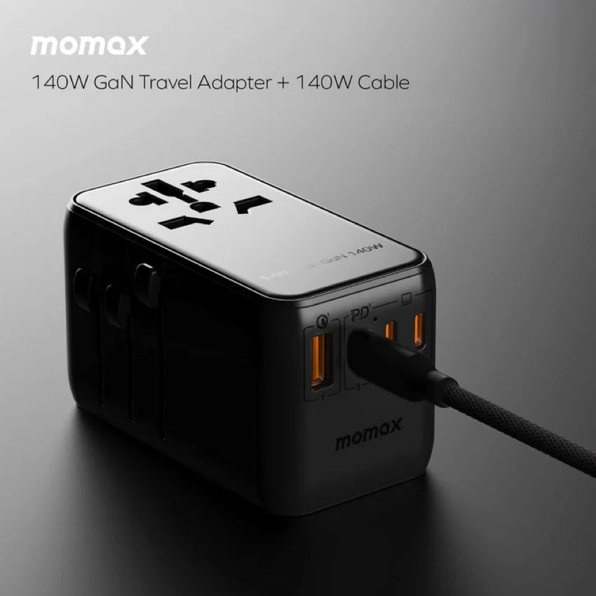 MOMAX 1-World 120W GaN 4-port + AC travel adapter