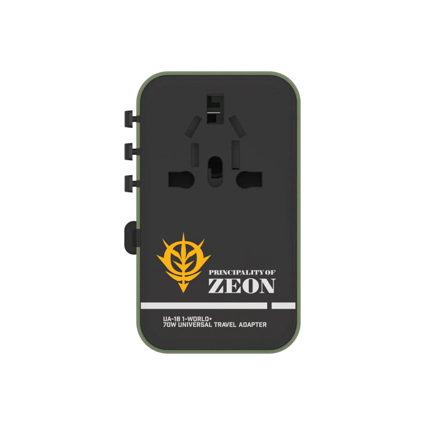 Momax 1-World+ 70W GaN 3-Port w/ Built-in USB-C Cable + AC Travel Adaptor (Zuku-Green)