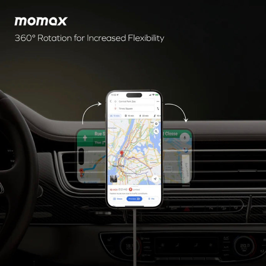 MOMAX Q2.Mag Mount Qi2 Magnetic Wireless Charging Car Mount