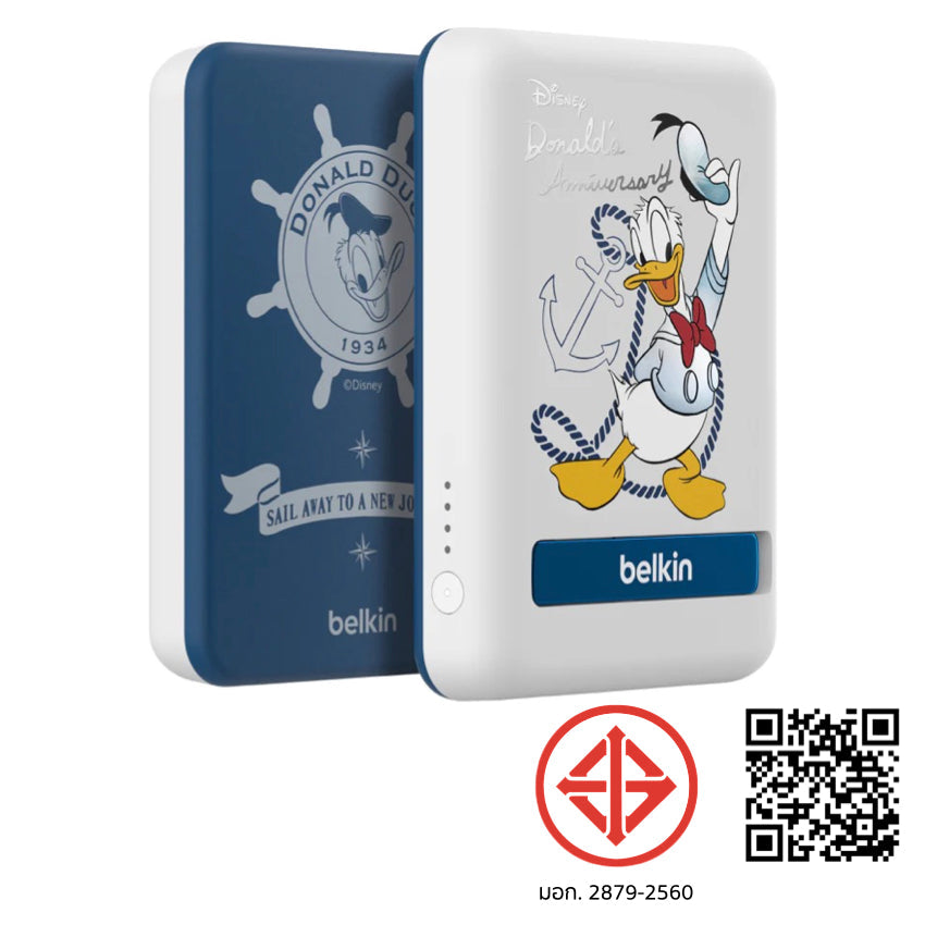 Belkin BOOST CHARGE Magnetic 7.5W Wireless Power Bank 5K with Kickstand-Donald Duck