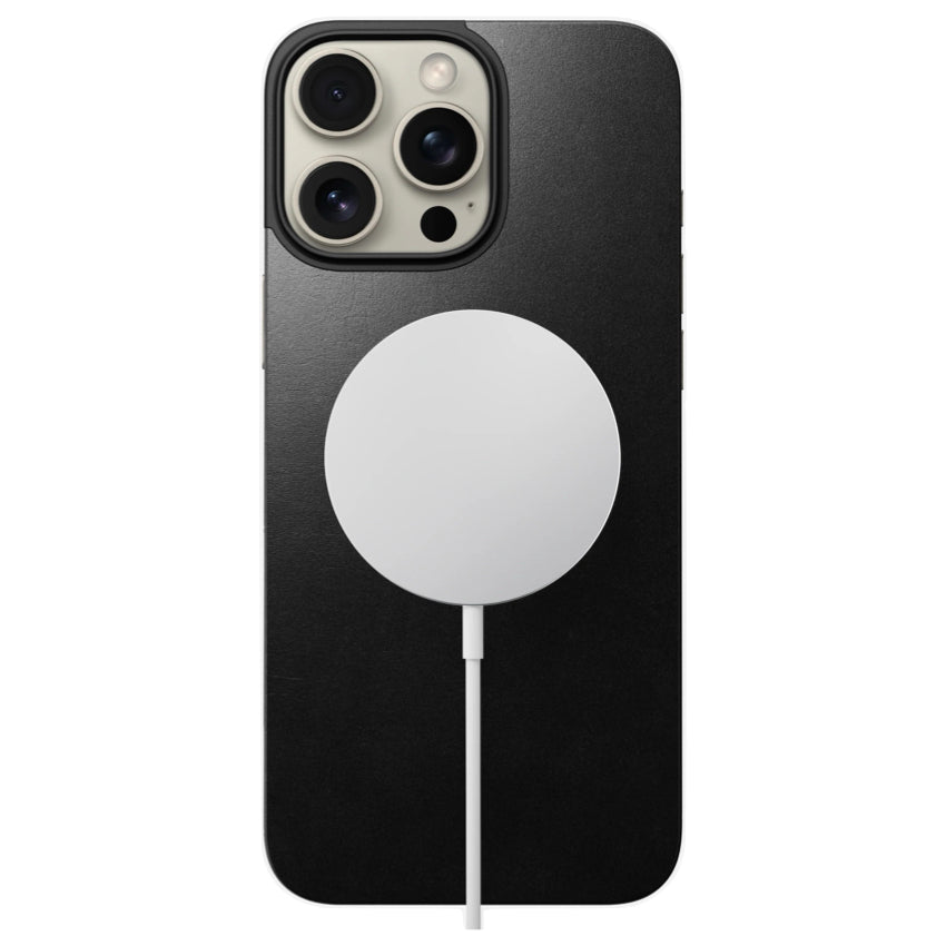 iPhone 16 Pro Max Case Nomad Magnetic Leather Horween - Black