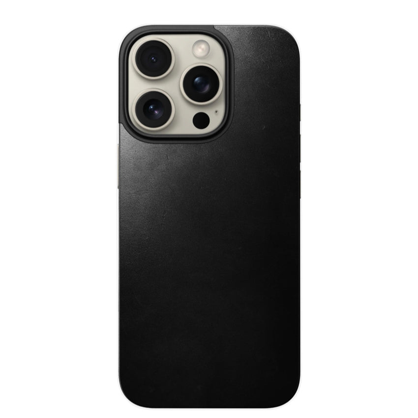 iPhone 16 Pro Case Nomad Magnetic Leather Horween - Black