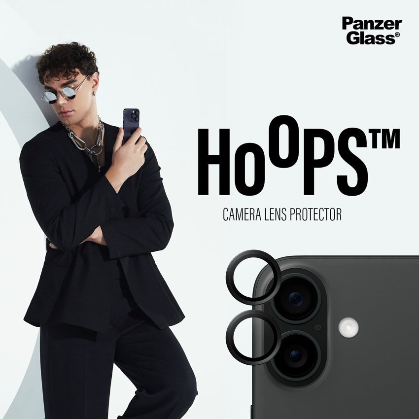 iPhone 16/16 Plus Film PanzerGlass Hoops Black Lens Protector