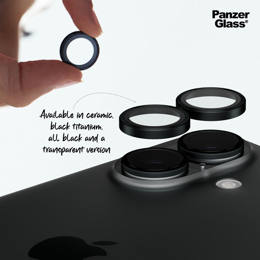 iPhone 16/16 Plus Film PanzerGlass Hoops Black Lens Protector