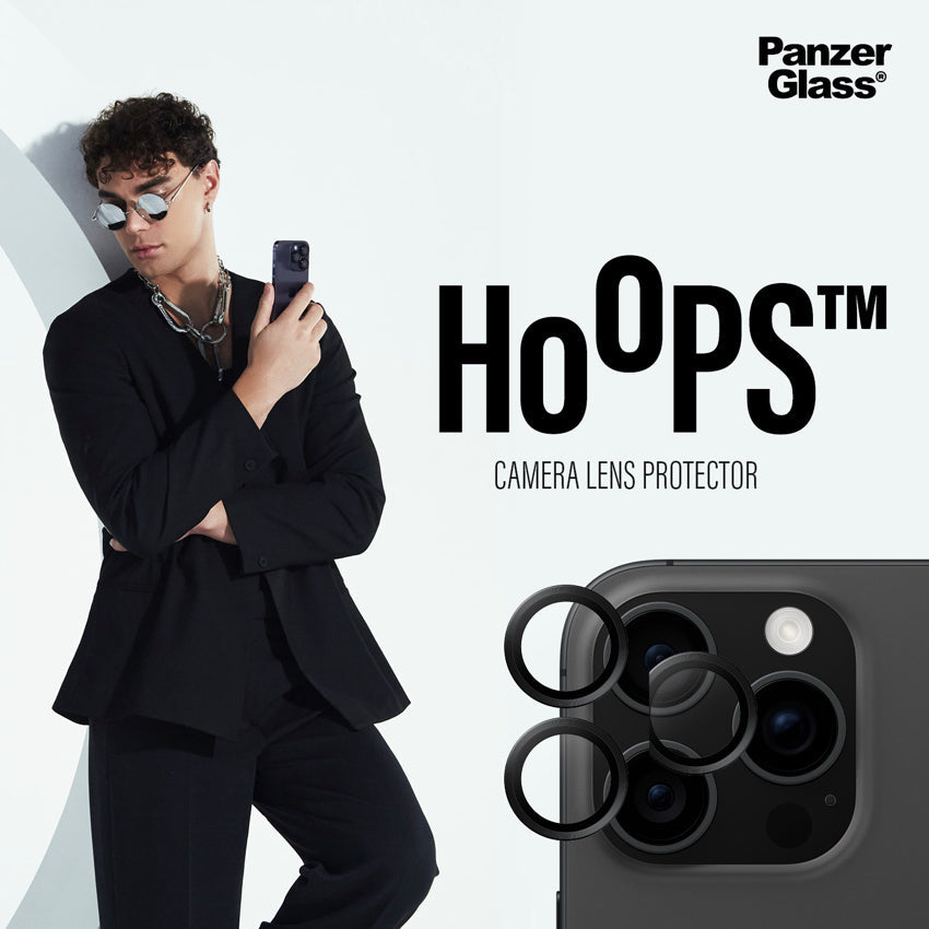 iPhone 16 Pro/16 Pro Max Film PanzerGlass Hoops Black Lens Protector