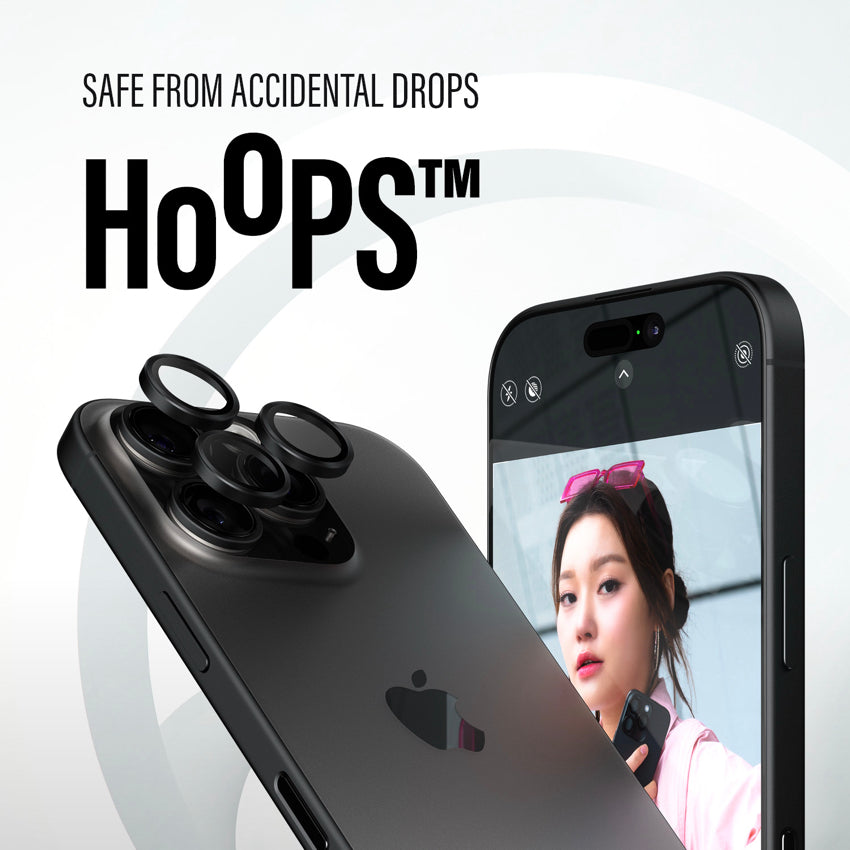 iPhone 16 Pro/16 Pro Max Film PanzerGlass Hoops Black Lens Protector