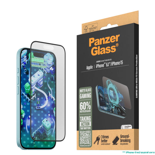 PANZERGLASS Ultra Wide Fit Matte Gaming for iPhone 16