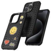 Pinit Mag Case with Pin Pack for iPhone 15 Pro Max - Dynamic/Black/Emoji1