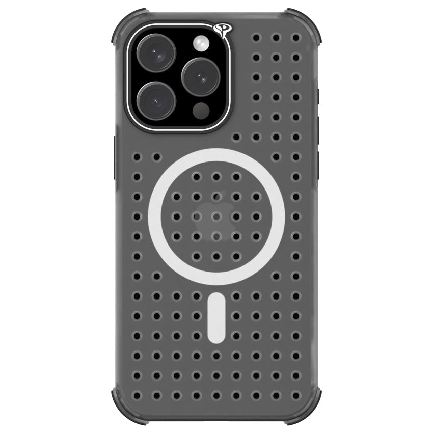 Pinit Mag Case with Pin Pack for iPhone 15 Pro Max - Dynamic/Clear/Black Bumper/Emoji1