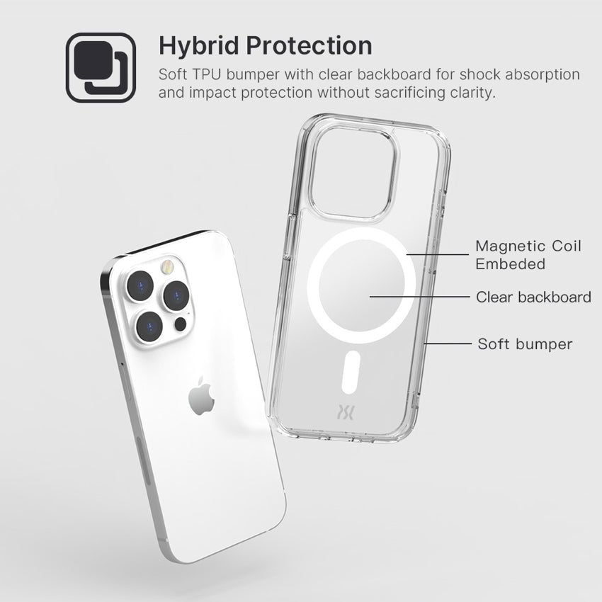 POWER SUPPORT Air Jacket Mag Hybrid for iPhone 15 Pro Max - Clear