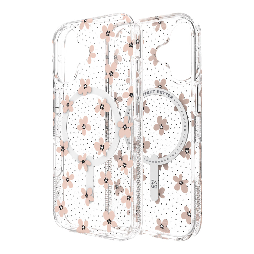 iPhone 16 Case Zagg Milan Snap - Floral Pink Daisies