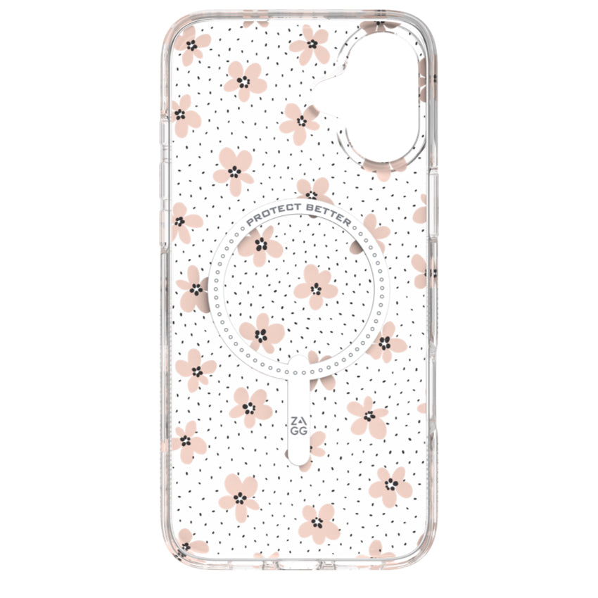 iPhone 16 Plus Case Zagg Milan Snap - Floral Pink Daisies
