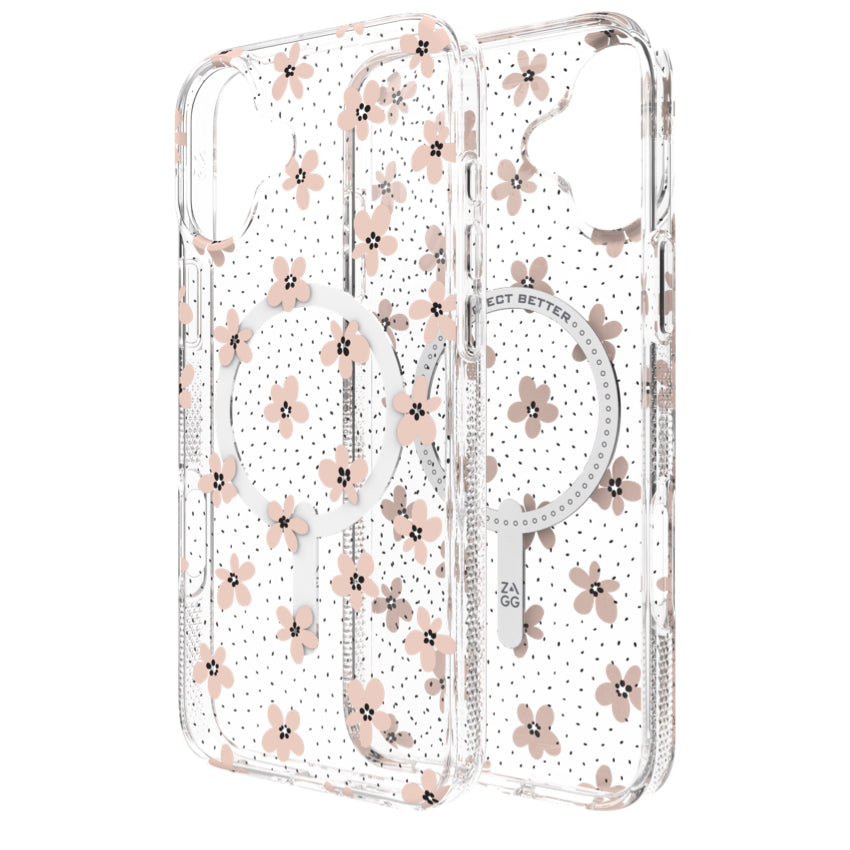 iPhone 16 Plus Case Zagg Milan Snap - Floral Pink Daisies
