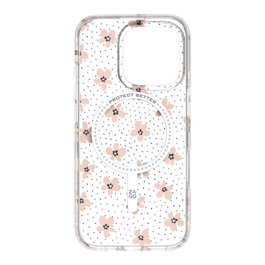 iPhone 16 Pro Case Zagg Milan Snap - Floral Pink Daisies