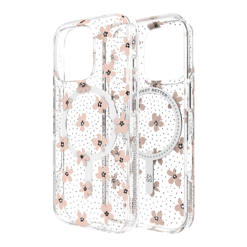 iPhone 16 Pro Case Zagg Milan Snap - Floral Pink Daisies