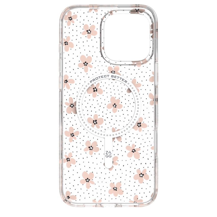 iPhone 16 Pro Max Case Zagg Milan Snap - Floral Pink Daisies