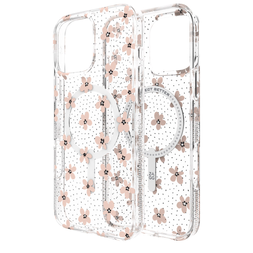 iPhone 16 Pro Max Case Zagg Milan Snap - Floral Pink Daisies