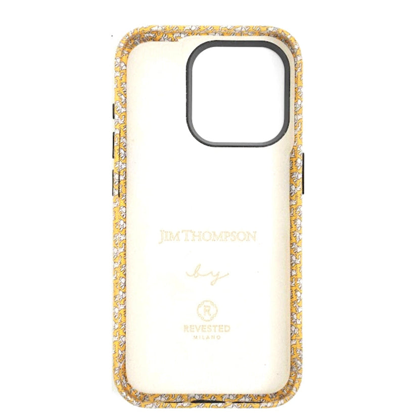 เคสแฟชั่น Revested Milano Thai Silk สำหรับ iPhone 15 Pro สี Yellow Elephant