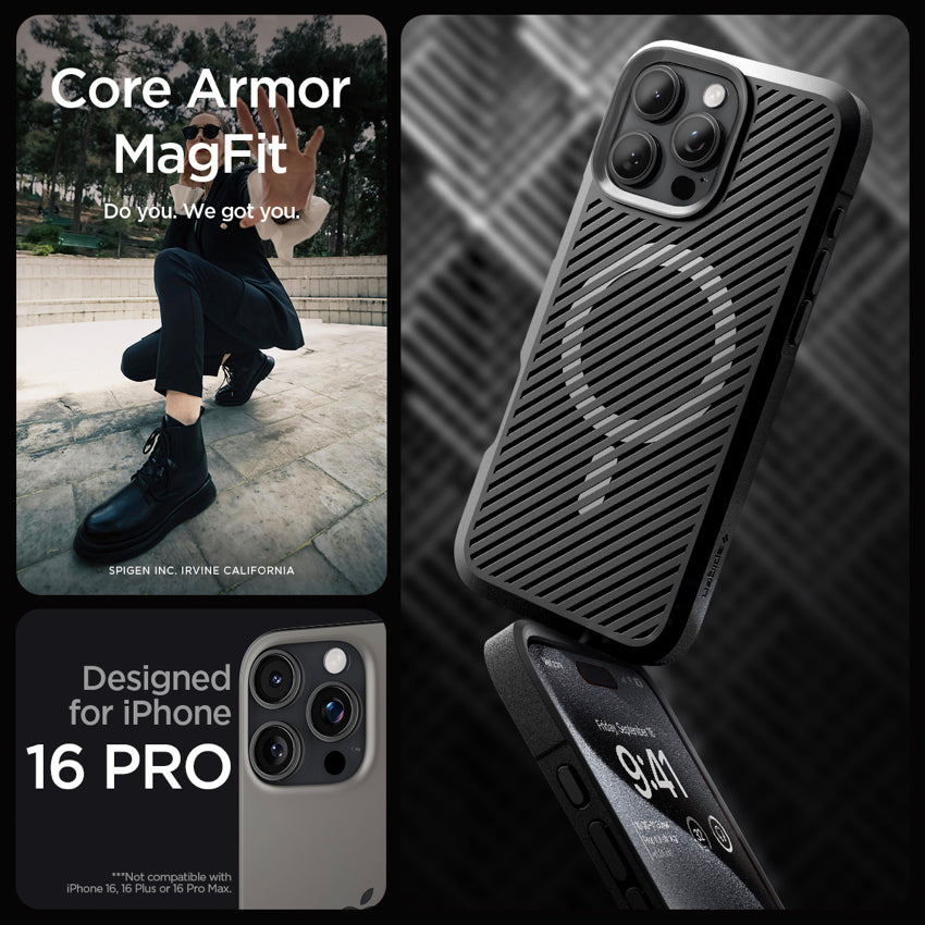 iPhone 16 Pro Case Spigen Core Armor Magfit - Matte Black