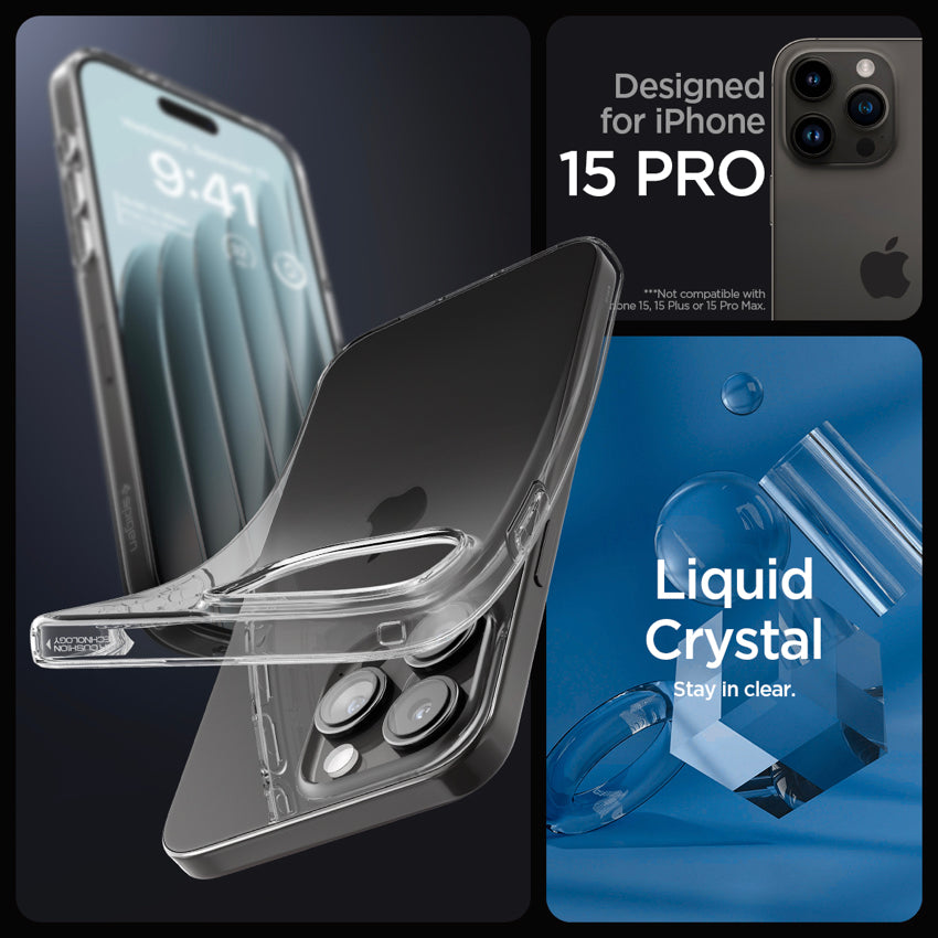 Spigen Liquid Crystal for iPhone 15 Pro - Crystal Clear