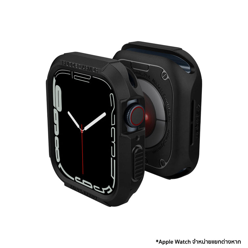 เคส Rugged Armor สำหรับ Apple Watch 44/45 มม. สี Matte Black กันกระแทก กันรอยขีดข่วน จากแบรนด์ SPIGEN