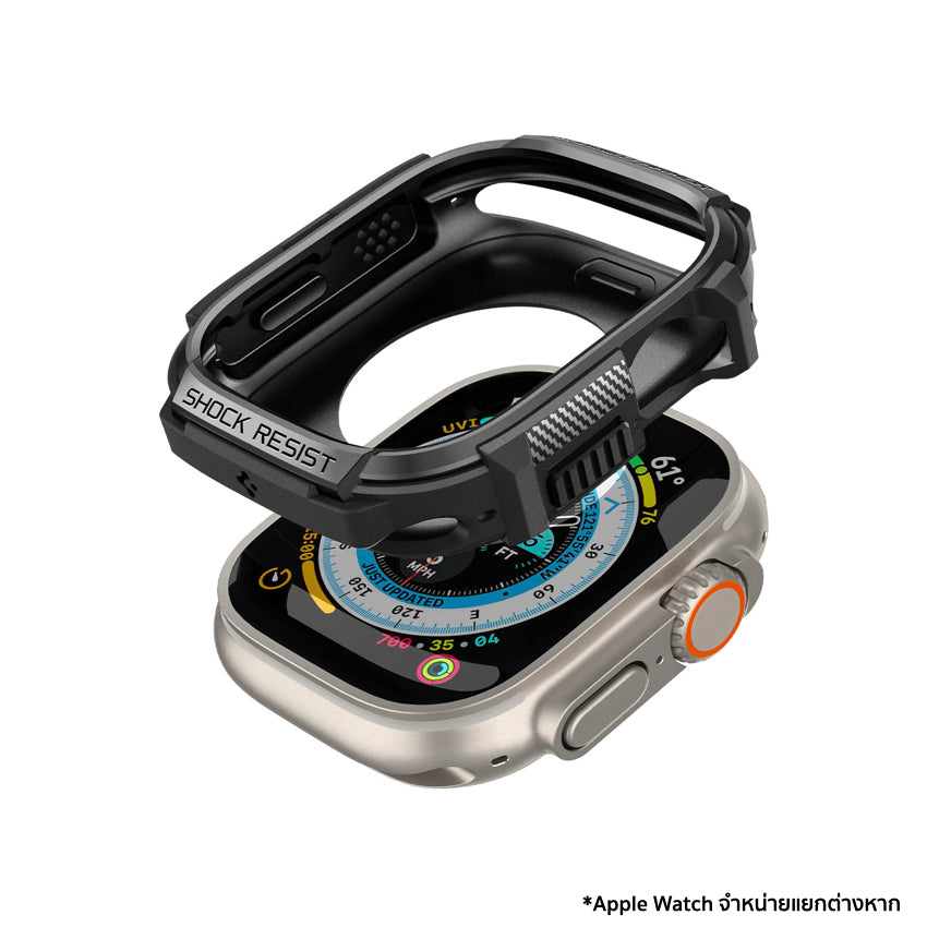 Apple Watch Ultra 49mm Case Spigen Rugged Armor - Matte Black