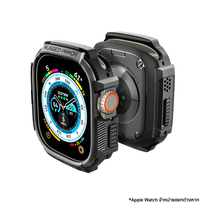 Apple Watch Ultra 49mm Case Spigen Rugged Armor - Matte Black