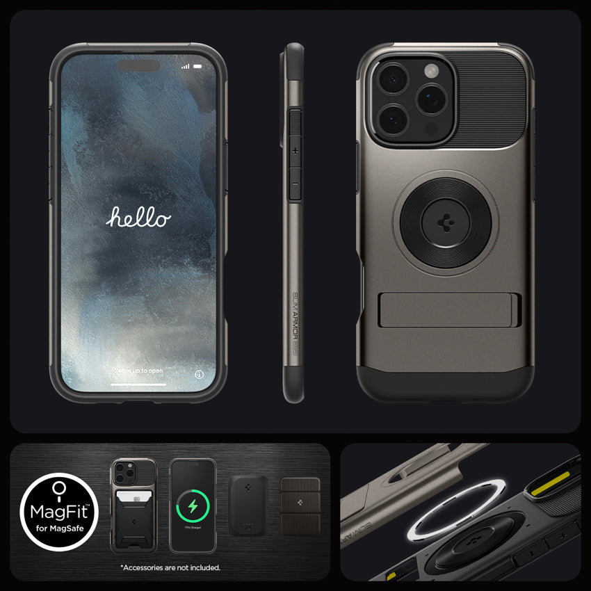SPIGEN Slim Armor Magfit for iPhone 16 Pro Max - Gunmetal
