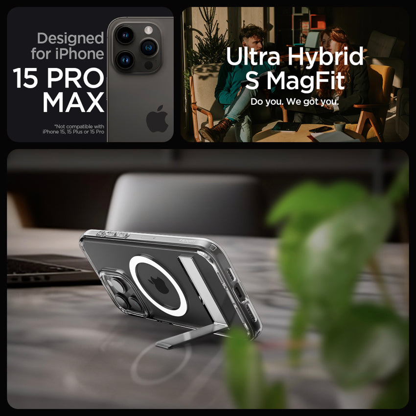 SPIGEN Ultra Hybrid S MagFit for iPhone 15 Pro Max - Crystal Clear