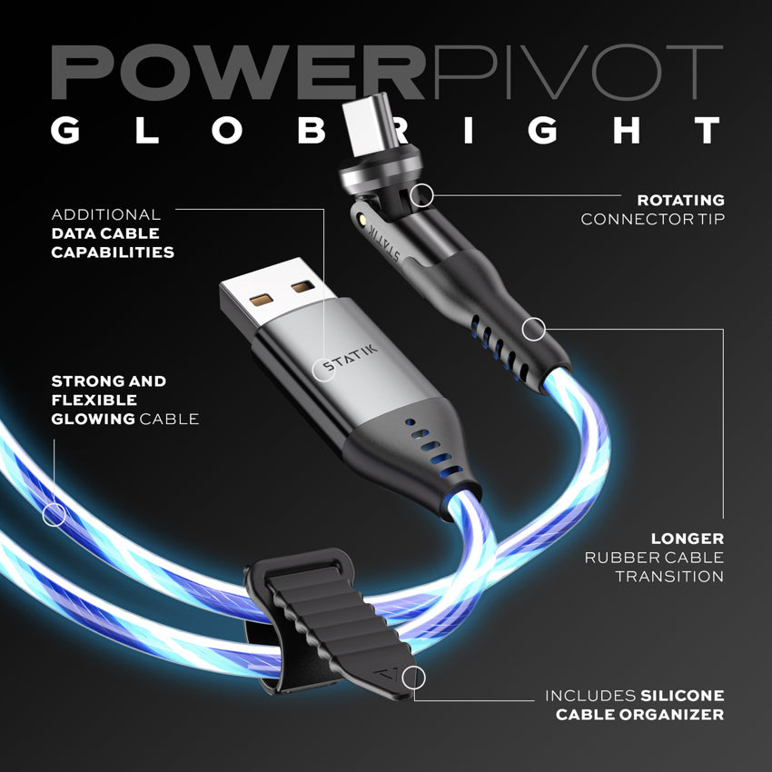 Statik PowerPivot, Glowing LED, USB-A to USB-C (1m)