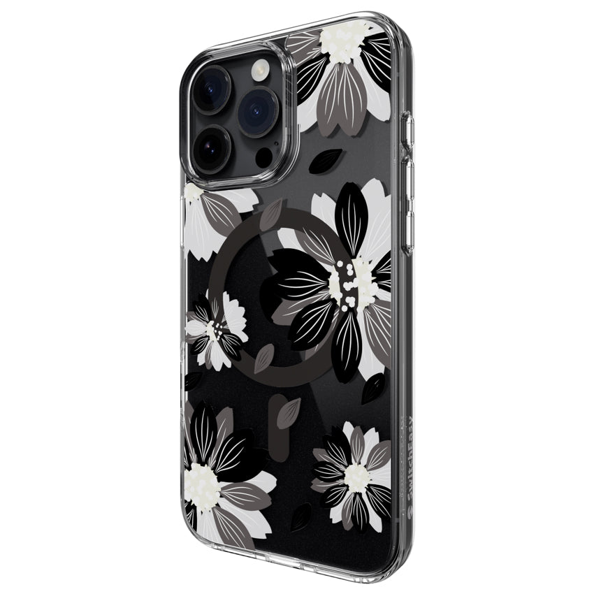 SWITCHEASY Pattern MagSafe case for iPhone 16 Pro Max - Black Flower