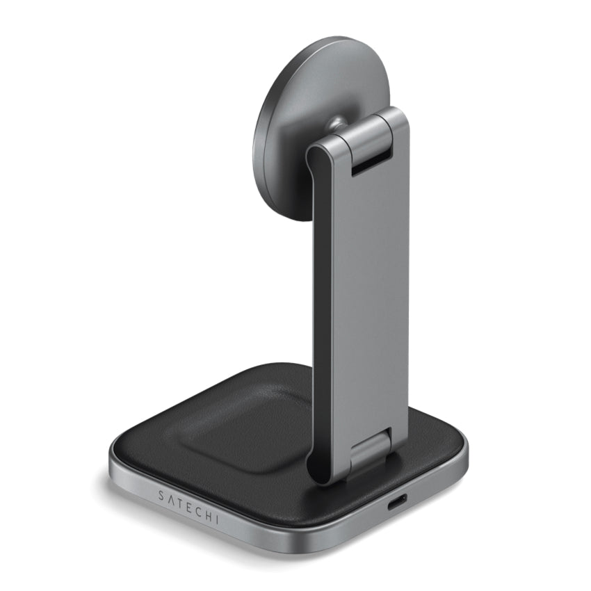 Satechi Wireless Charger 2 in 1 Foldable Stand Qi2 - Space Gray