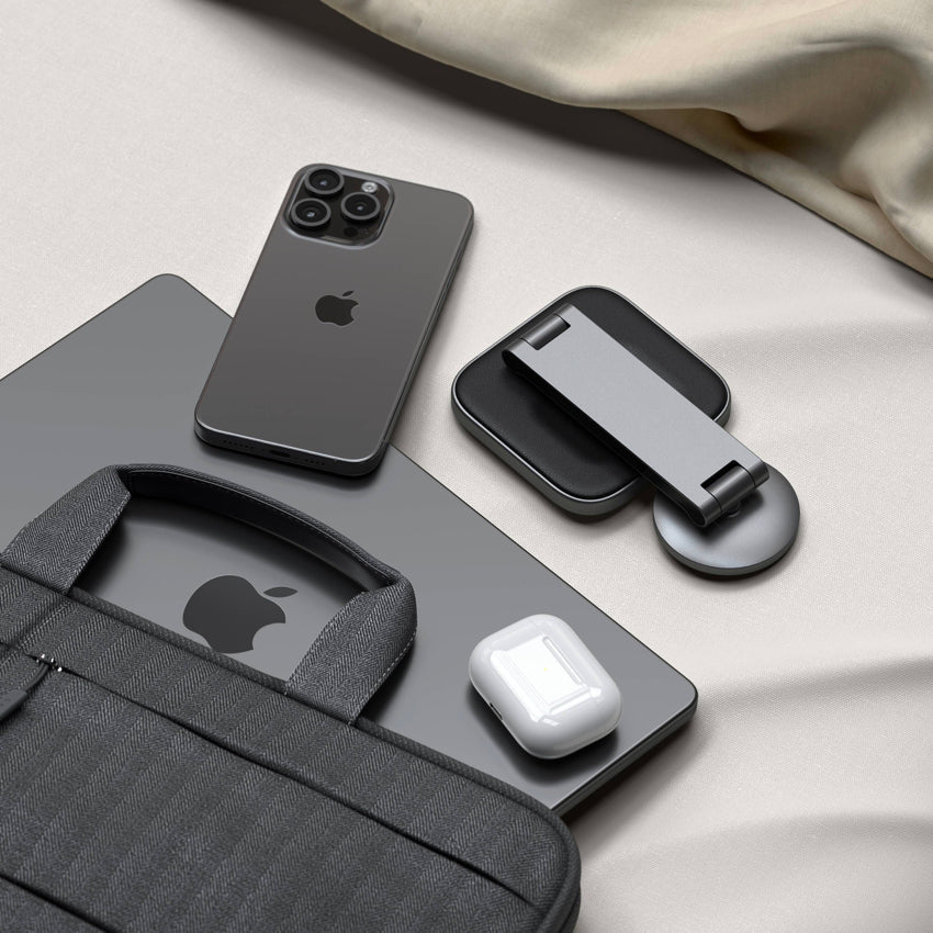 Satechi Wireless Charger 2 in 1 Foldable Stand Qi2 - Space Gray