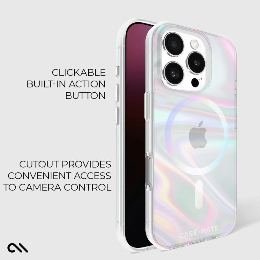 iPhone 16 Pro Case Case MateSoap Bubble Iridescent with MagSafe