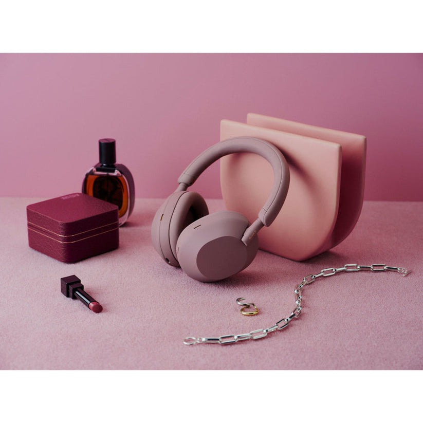 หูฟังไร้สาย Sony WH-1000XM5 Wireless Headphone สี Pink ดีไซน์ทันสมัย เรียบง่าย สวมใส่สบาย แบรนด์ SONY