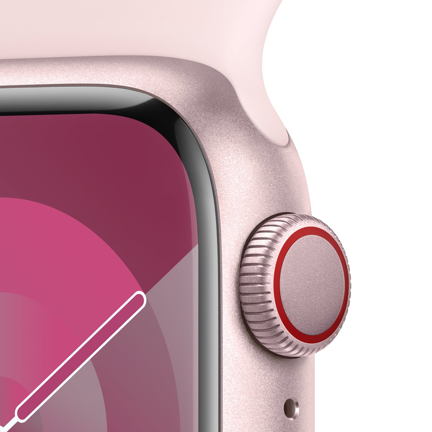 Apple Watch Series 9 GPS + Cellular 41mm Pink Aluminum Case with Light Pink Sport Band - M/L