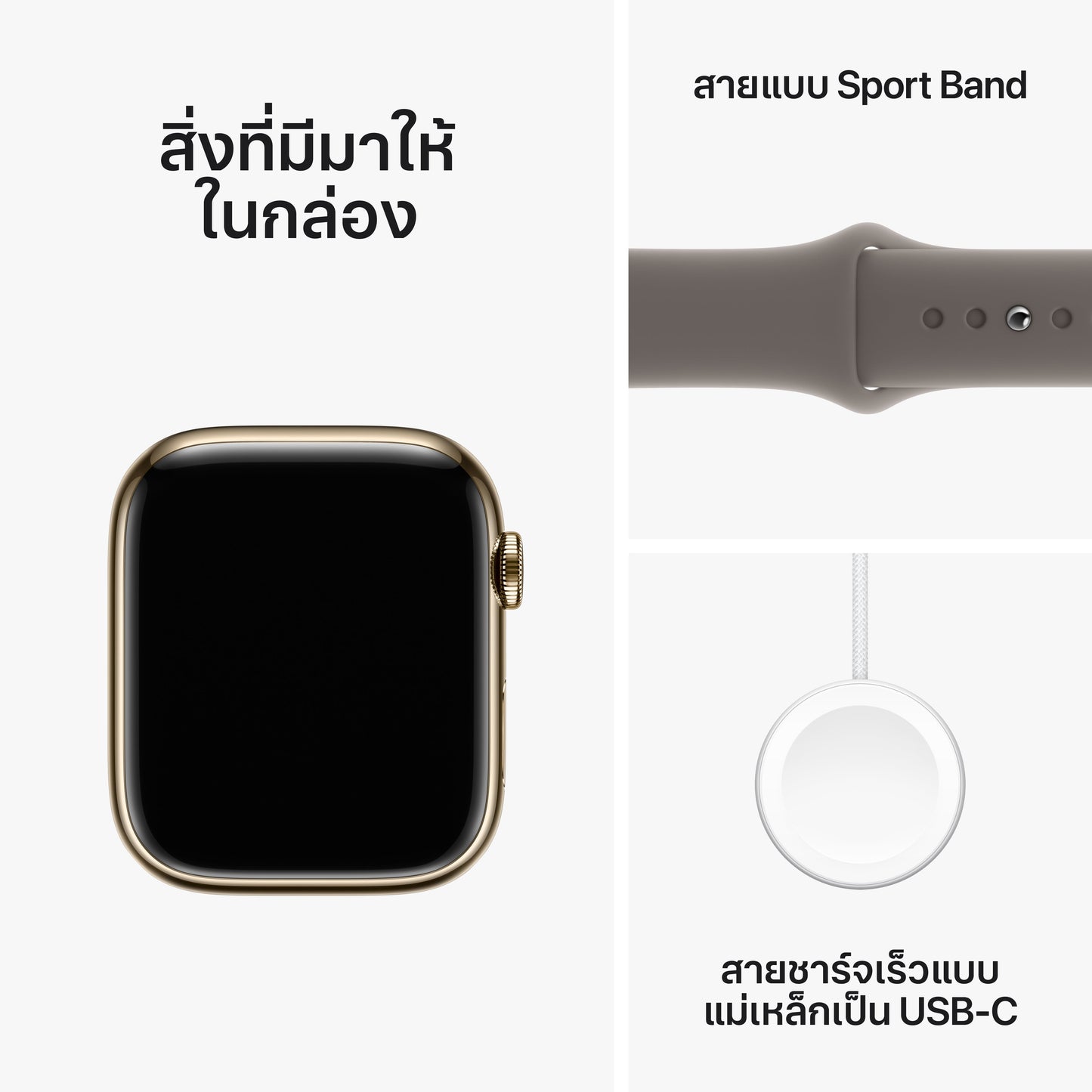 Apple Watch Series 9 GPS + Cellular 45mm Gold Stainless Steel Case with Clay Sport Band - S/M