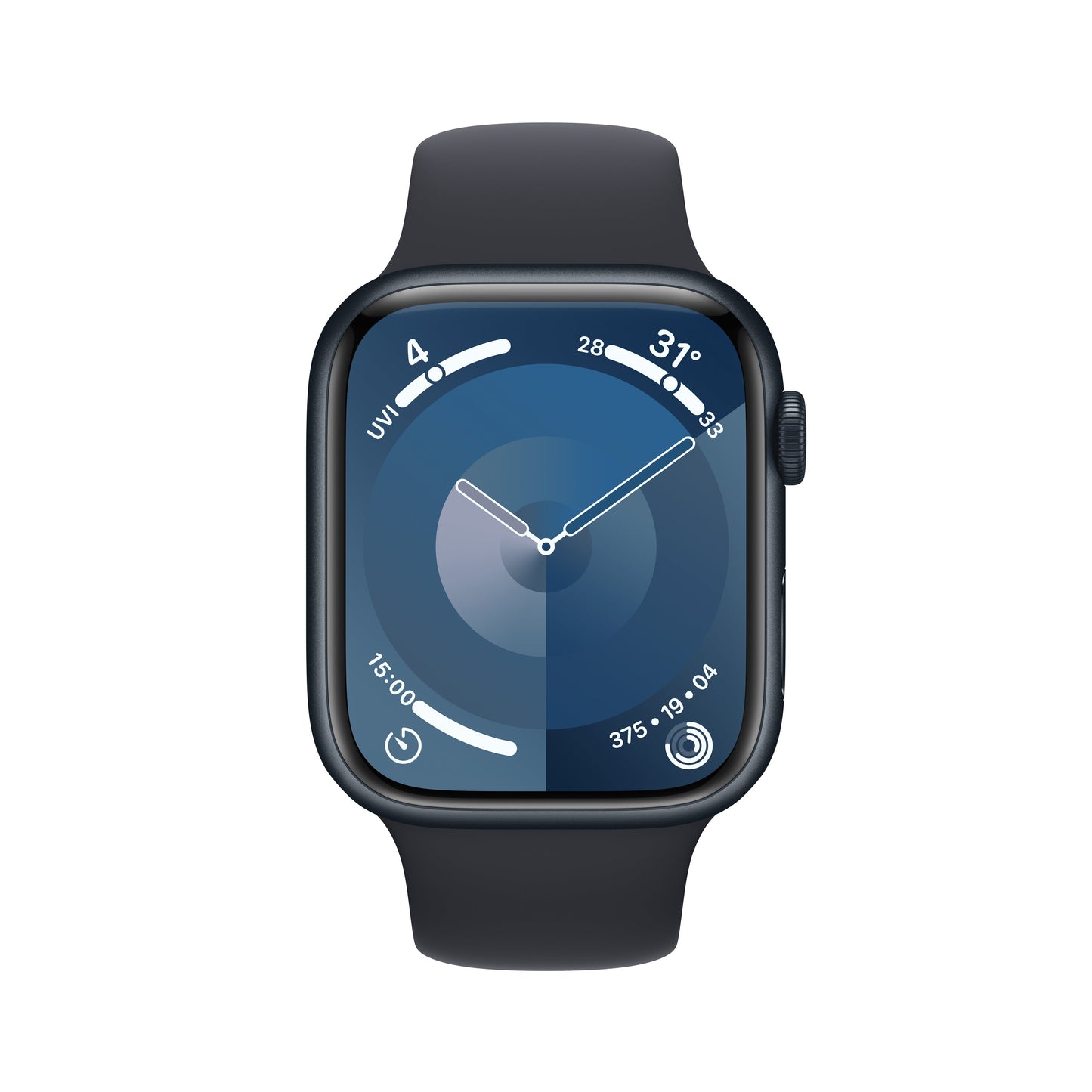 Apple Watch Series 9 GPS + Cellular 45mm Midnight Aluminum Case with Midnight Sport Band - M/L