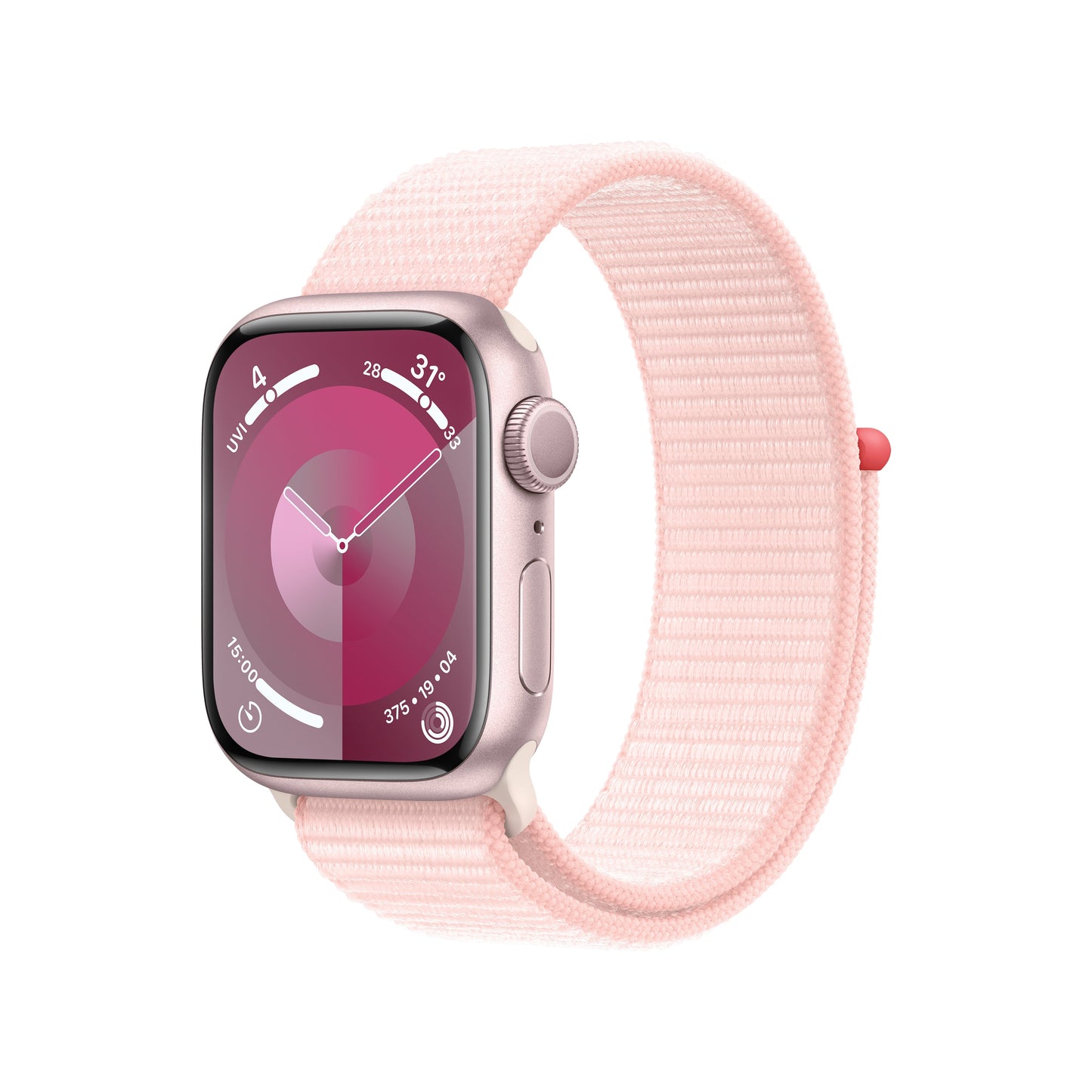 Apple Watch Series 9 GPS 41mm Pink Aluminum Case with Light Pink Sport Loop