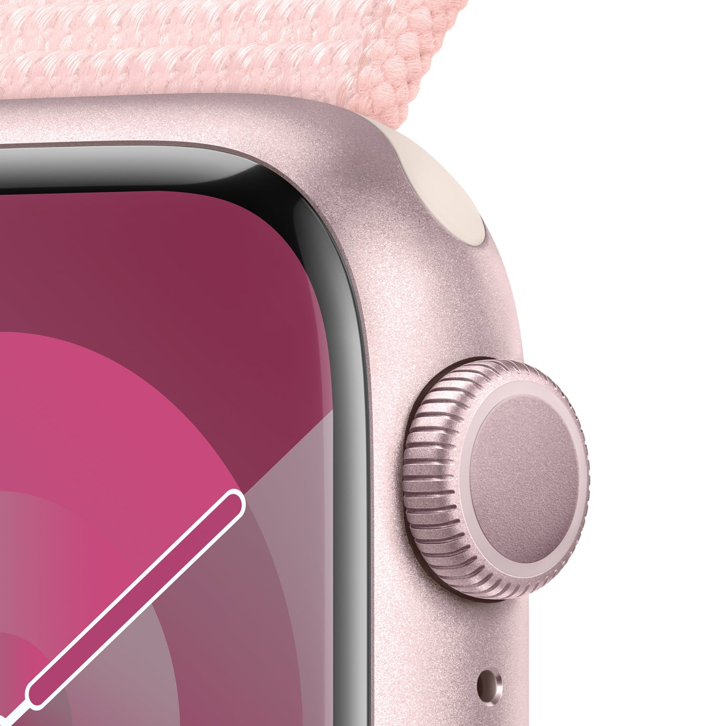 Apple Watch Series 9 GPS 41mm Pink Aluminum Case with Light Pink Sport Loop